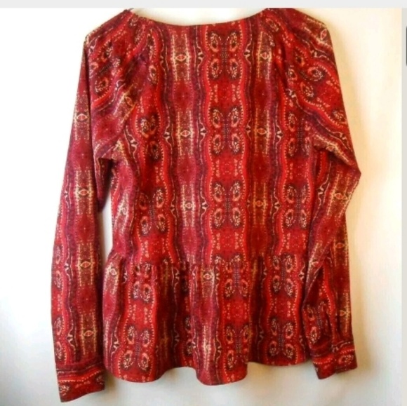 Sanctuary Dark Red Boho Babydoll Top Small - Picture 2 of 4